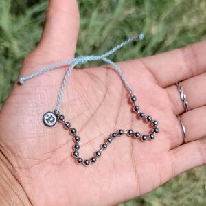 HTF rare super cute Pura Vida ball bead baby blue adjustable bracelet